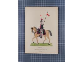 1820/90(ca.), 19. Jahrhundert, 47 Lithografien und Tuschzeichnungen von Militärs und Uniformen, dabei Preußische, Sächsische 