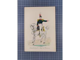 1820/90(ca.), 19. Jahrhundert, 47 Lithografien und Tuschzeichnungen von Militärs und Uniformen, dabei Preußische, Sächsische 