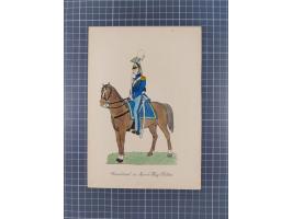 1820/90(ca.), 19. Jahrhundert, 47 Lithografien und Tuschzeichnungen von Militärs und Uniformen, dabei Preußische, Sächsische 