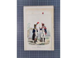 1820/90(ca.), 19. Jahrhundert, 47 Lithografien und Tuschzeichnungen von Militärs und Uniformen, dabei Preußische, Sächsische 