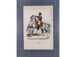1820/90(ca.), 19. Jahrhundert, 47 Lithografien und Tuschzeichnungen von Militärs und Uniformen, dabei Preußische, Sächsische 