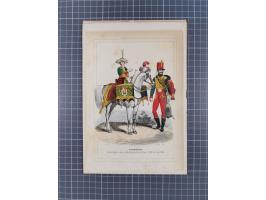 1820/90(ca.), 19. Jahrhundert, 47 Lithografien und Tuschzeichnungen von Militärs und Uniformen, dabei Preußische, Sächsische 