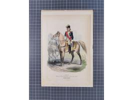 1820/90(ca.), 19. Jahrhundert, 47 Lithografien und Tuschzeichnungen von Militärs und Uniformen, dabei Preußische, Sächsische 