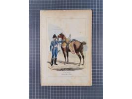 1820/90(ca.), 19. Jahrhundert, 47 Lithografien und Tuschzeichnungen von Militärs und Uniformen, dabei Preußische, Sächsische 