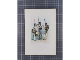 1820/90(ca.), 19. Jahrhundert, 47 Lithografien und Tuschzeichnungen von Militärs und Uniformen, dabei Preußische, Sächsische 
