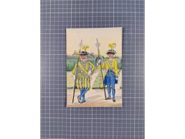 1820/90(ca.), 19. Jahrhundert, 47 Lithografien und Tuschzeichnungen von Militärs und Uniformen, dabei Preußische, Sächsische 