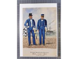 1820/90(ca.), 19. Jahrhundert, 47 Lithografien und Tuschzeichnungen von Militärs und Uniformen, dabei Preußische, Sächsische 