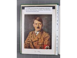 1933/45, Propaganda, 2 Alben mit 310 Belegen, alle zum Thema: A. Hitler, das Gesicht des Hauptkriegsverbrechers-verantwortlic