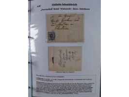 1842/1975, reichhaltige Sammlung mit etwas über 110 Briefen, dabei u.a. Mi.-Nr. 7II (oben angeschnitten) auf Forwarded-Brief 