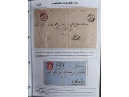 1842/1975, reichhaltige Sammlung mit etwas über 110 Briefen, dabei u.a. Mi.-Nr. 7II (oben angeschnitten) auf Forwarded-Brief 
