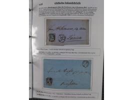 1842/1975, reichhaltige Sammlung mit etwas über 110 Briefen, dabei u.a. Mi.-Nr. 7II (oben angeschnitten) auf Forwarded-Brief 