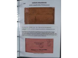 1842/1975, reichhaltige Sammlung mit etwas über 110 Briefen, dabei u.a. Mi.-Nr. 7II (oben angeschnitten) auf Forwarded-Brief 