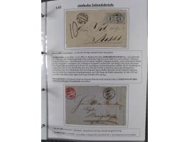 1842/1975, reichhaltige Sammlung mit etwas über 110 Briefen, dabei u.a. Mi.-Nr. 7II (oben angeschnitten) auf Forwarded-Brief 