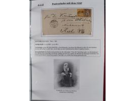 1842/1975, reichhaltige Sammlung mit etwas über 110 Briefen, dabei u.a. Mi.-Nr. 7II (oben angeschnitten) auf Forwarded-Brief 