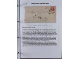 1842/1975, reichhaltige Sammlung mit etwas über 110 Briefen, dabei u.a. Mi.-Nr. 7II (oben angeschnitten) auf Forwarded-Brief 