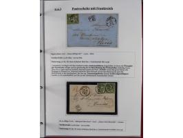 1842/1975, reichhaltige Sammlung mit etwas über 110 Briefen, dabei u.a. Mi.-Nr. 7II (oben angeschnitten) auf Forwarded-Brief 