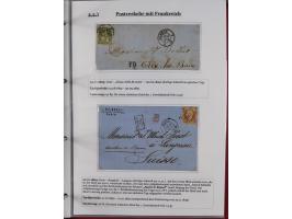 1842/1975, reichhaltige Sammlung mit etwas über 110 Briefen, dabei u.a. Mi.-Nr. 7II (oben angeschnitten) auf Forwarded-Brief 