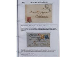 1842/1975, reichhaltige Sammlung mit etwas über 110 Briefen, dabei u.a. Mi.-Nr. 7II (oben angeschnitten) auf Forwarded-Brief 