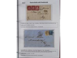 1842/1975, reichhaltige Sammlung mit etwas über 110 Briefen, dabei u.a. Mi.-Nr. 7II (oben angeschnitten) auf Forwarded-Brief 