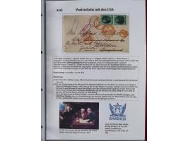 1842/1975, reichhaltige Sammlung mit etwas über 110 Briefen, dabei u.a. Mi.-Nr. 7II (oben angeschnitten) auf Forwarded-Brief 