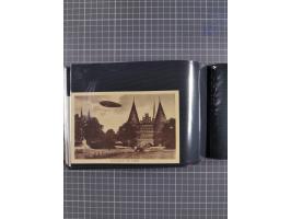 1907/38, Album 100 Zeppelin-Ansichtskarten, dabei 64 Karten bis 1914 (52 AK Deutsches Reich) mit vielen seltenen Ansichten, m