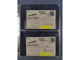 1913/36, Album mit 55 Zeppelinbriefen -Karten, (51 St. DR) dabei viele bessere Belege, u.a. DR großes Telegramm Luftschiff Hi
