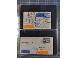 1913/36, Album mit 55 Zeppelinbriefen -Karten, (51 St. DR) dabei viele bessere Belege, u.a. DR großes Telegramm Luftschiff Hi