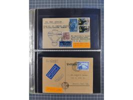 1913/36, Album mit 55 Zeppelinbriefen -Karten, (51 St. DR) dabei viele bessere Belege, u.a. DR großes Telegramm Luftschiff Hi