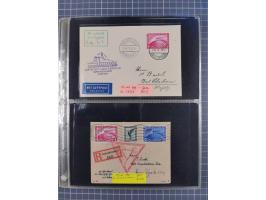 1913/36, Album mit 55 Zeppelinbriefen -Karten, (51 St. DR) dabei viele bessere Belege, u.a. DR großes Telegramm Luftschiff Hi