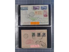 1913/36, Album mit 55 Zeppelinbriefen -Karten, (51 St. DR) dabei viele bessere Belege, u.a. DR großes Telegramm Luftschiff Hi