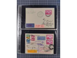 1913/36, Album mit 55 Zeppelinbriefen -Karten, (51 St. DR) dabei viele bessere Belege, u.a. DR großes Telegramm Luftschiff Hi
