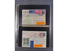 1913/36, Album mit 55 Zeppelinbriefen -Karten, (51 St. DR) dabei viele bessere Belege, u.a. DR großes Telegramm Luftschiff Hi