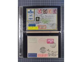 1913/36, Album mit 55 Zeppelinbriefen -Karten, (51 St. DR) dabei viele bessere Belege, u.a. DR großes Telegramm Luftschiff Hi