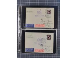 1913/36, Album mit 55 Zeppelinbriefen -Karten, (51 St. DR) dabei viele bessere Belege, u.a. DR großes Telegramm Luftschiff Hi
