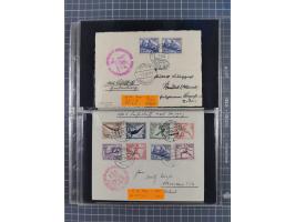 1913/36, Album mit 55 Zeppelinbriefen -Karten, (51 St. DR) dabei viele bessere Belege, u.a. DR großes Telegramm Luftschiff Hi