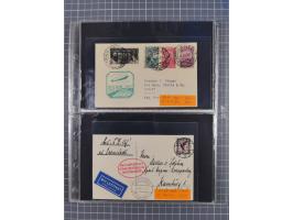 1913/36, Album mit 55 Zeppelinbriefen -Karten, (51 St. DR) dabei viele bessere Belege, u.a. DR großes Telegramm Luftschiff Hi