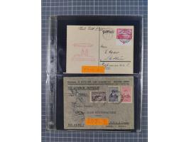 1913/36, Album mit 55 Zeppelinbriefen -Karten, (51 St. DR) dabei viele bessere Belege, u.a. DR großes Telegramm Luftschiff Hi