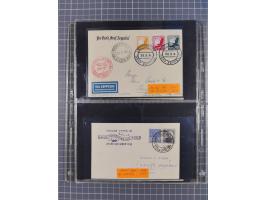 1913/36, Album mit 55 Zeppelinbriefen -Karten, (51 St. DR) dabei viele bessere Belege, u.a. DR großes Telegramm Luftschiff Hi