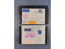 1913/36, Album mit 55 Zeppelinbriefen -Karten, (51 St. DR) dabei viele bessere Belege, u.a. DR großes Telegramm Luftschiff Hi