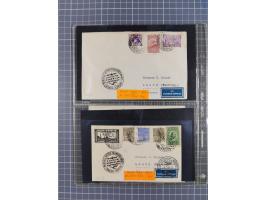 1913/36, Album mit 55 Zeppelinbriefen -Karten, (51 St. DR) dabei viele bessere Belege, u.a. DR großes Telegramm Luftschiff Hi