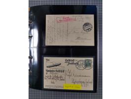 1908/39, umfangreiche Sammlung von 234 Belegen, viel Deutsches Reich (126 St.) mit Zeppelinbriefen/ Karten, Zeppelin-Ansichts
