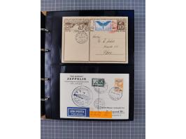 1908/39, umfangreiche Sammlung von 234 Belegen, viel Deutsches Reich (126 St.) mit Zeppelinbriefen/ Karten, Zeppelin-Ansichts