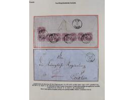 1851/67, kleine Partie mit 7 Briefen und einigen losen Marken, bessere Verwendungen mit Wertbrief und Bahnpoststempel, dabei 