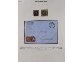 1851/67, kleine Partie mit 7 Briefen und einigen losen Marken, bessere Verwendungen mit Wertbrief und Bahnpoststempel, dabei 