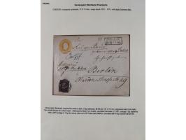 1851/67, kleine Partie mit 7 Briefen und einigen losen Marken, bessere Verwendungen mit Wertbrief und Bahnpoststempel, dabei 