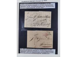 1855/66, meist gestempelte Sammlung und zwei Briefe, dabei u.a. Mi.-Nr. 1x und 8B PF I gestempelt, 2 Fotoatteste und 2 Fotobe