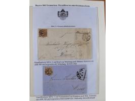 1849/1975, gestempelte Sammlung und 23 Briefe, ab Mi.-Nr. 1IIa breitrandig (FA Sem BPP), ferner 4I im waagerechten Paar, 3II,