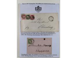 1849/1975, gestempelte Sammlung und 23 Briefe, ab Mi.-Nr. 1IIa breitrandig (FA Sem BPP), ferner 4I im waagerechten Paar, 3II,