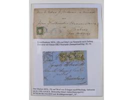1849/1975, gestempelte Sammlung und 23 Briefe, ab Mi.-Nr. 1IIa breitrandig (FA Sem BPP), ferner 4I im waagerechten Paar, 3II,