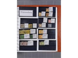 Baden bis Württemberg, meist ungebrauchter und gestempelter Bestand auf kleinen Steckkarten im Album, sauber sortiert in Meng